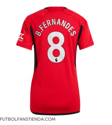 Manchester United Bruno Fernandes #8 Primera Equipación Mujer 2023-24 Manga Corta
